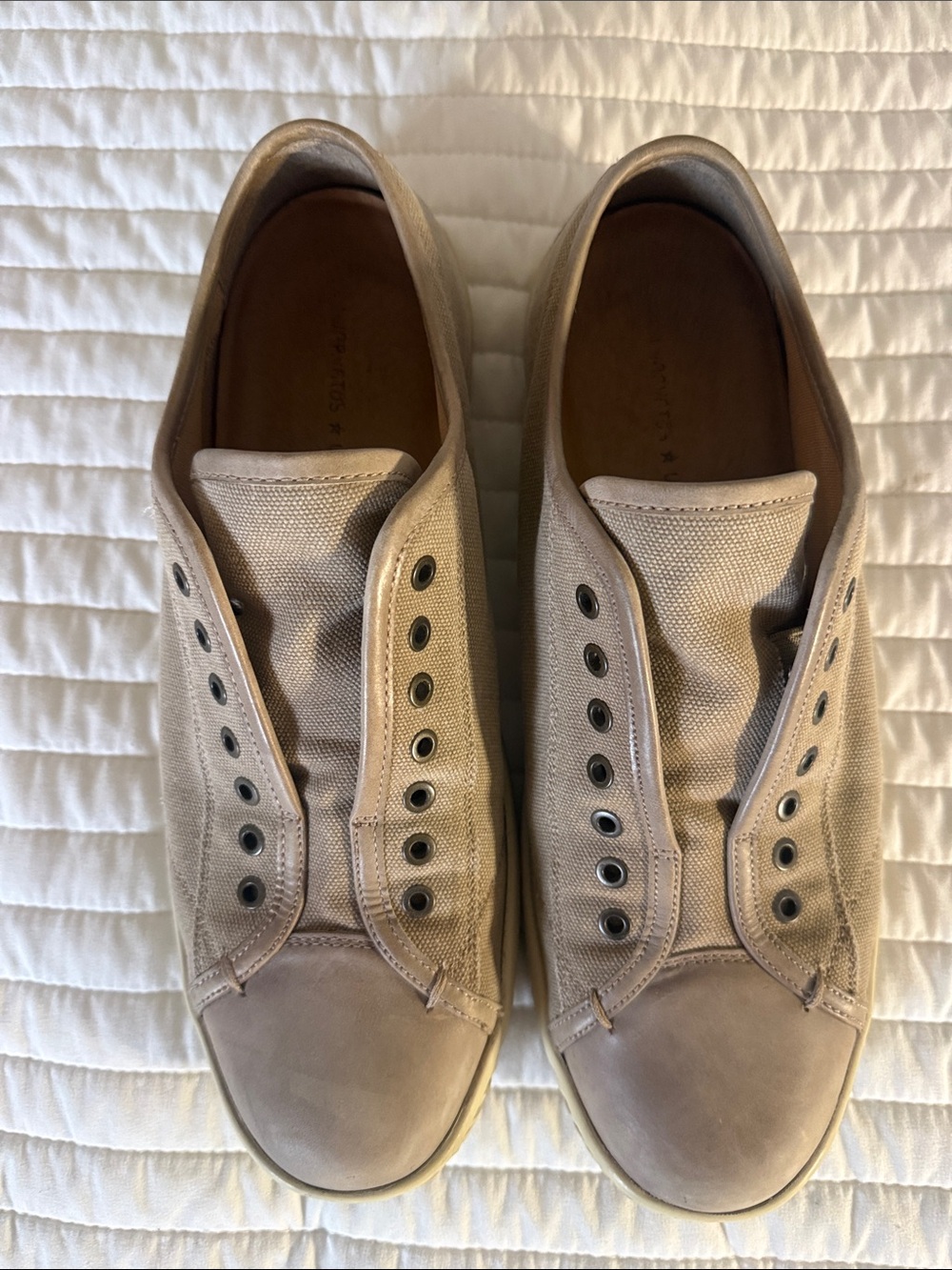 John Varvatos Men's Slip-On Sneakers in Beige